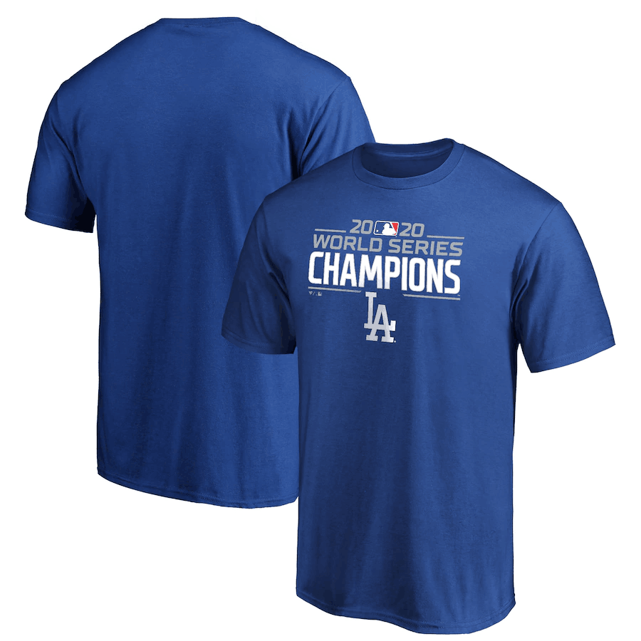 Men's Los Angeles Dodgers Royal Blue 2020 World Series Champions Signature Roster T-Shirt Men's Los Angeles Dodgers Royal Blue 2020 World Series Champions Signature Roster T-Shirt
